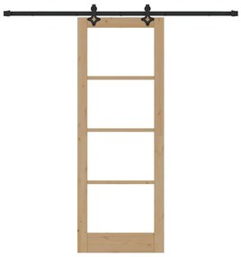 Conjunto de Porta Deslizante vidaXL com Kit de Hardware 78x211 cm Made