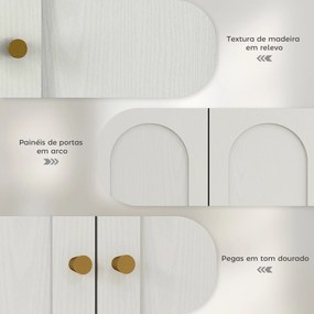 Armário de Casa de Banho de Parede Móvel de Casa de Banho Suspenso com Prateleiras 2 Portas com Desenho em Arco 60x20x60 cm Branco