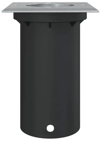 Candeeiro de solo para exterior quadrado alumínio fundido preto