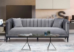 Sofá de 3 Lugares Trendy – Cinzento Escuro – 225x79x89 cm