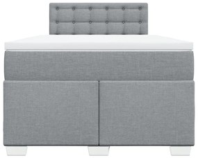 Cama boxspring com colchão 120x190 cm tecido cinzento-claro