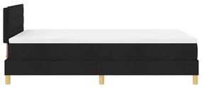 Cama Box Spring com Colchão &amp; LED Preta 120x200 cm Tecido