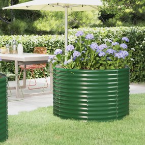 vidaXL Canteiro elevado jardim 100x100x68 cm aço revestido a pó verde