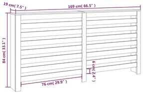 Cobertura de radiador 169x19x84 cm pinho maciço branca