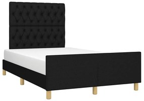 Estrutura de cama sem colchão preto 120x190 cm tecido