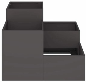 Plantadeira vidaXL 100x100x60 cm Aço Preto