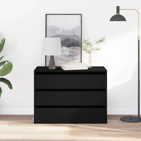 Chest of Drawers de Canto em Carvalho Preto 80x41x58 cm Madeira Engenh