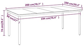 7 pcs conjunto de jantar para jardim preto
