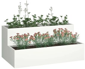 Jardineira 2 Níveis 100x60x45 cm Aço Branco