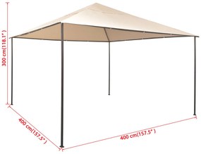 Gazebo tenda com toldo 4x4 m aço bege