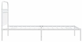 Estrutura de cama com cabeceira 90x190 cm metal branco