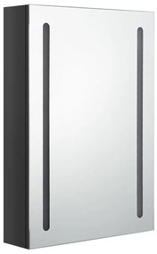 Armário espelhado casa de banho LED 50x13x70 cm preto brilhante