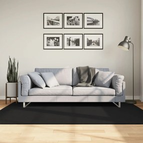 vidaXL Tapete pelo curto macio e lavável HUARTE 140x200 cm preto