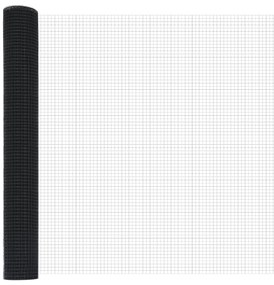 Cerca de Arame Soldado com 7 Postes Flangados Cinza 0.8x10 m Aço