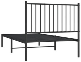 Estrutura de cama com cabeceira 90x190 cm metal preto