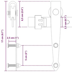 Kit para armário deslizante aço carbono 244 cm