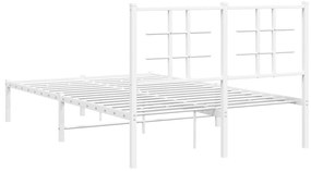 Estrutura de cama com cabeceira 120x200 cm metal branco