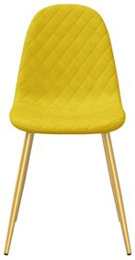 Cadeiras de jantar 2 pcs veludo amarelo mostarda
