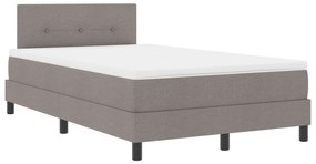 Cama Box Spring com Colchão Taupe 120x190 cm em Tecido