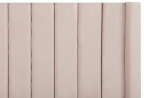 Cama de casal com arrumação em veludo rosa pastel 160 x 200 cm NOYERS Beliani