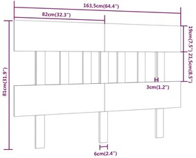 Cabeceira de cama 163,5x3x81 cm pinho maciço cinzento