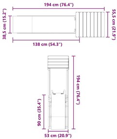 Conjunto de brincar para exterior madeira de pinho impregnada