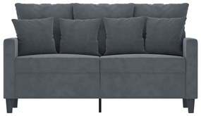 Sofá de 2 lugares 120 cm veludo cinza-escuro
