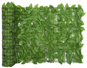 315496 vidaXL Tela de varanda com folhas verdes 400x75 cm