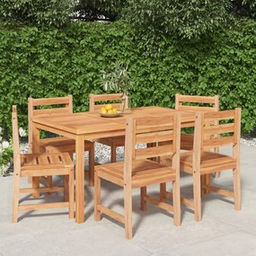 Conjunto de jantar para jardim 7 pcs madeira de teca maciça