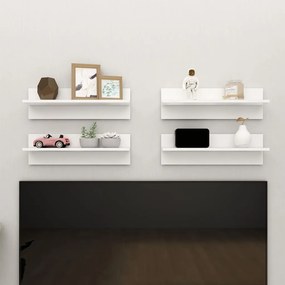 vidaXL Estantes de parede 4 pcs 60x11,5x18 cm contraplacado branco