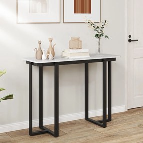 Mesa Consola Mesa de Entrada Moderna em Mármore Artificial 107 x 40 x 79,5 cm Preto e Branco