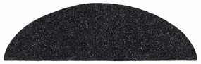 Tapetes de escada adesivos 20 pcs 56x17x3 cm preto