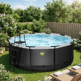 Piscina redonda Black Leather  ø360x122cm com bomba de filtro de areia - preta