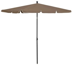 315546 vidaXL Guarda-sol de jardim c/ mastro 210x140 cm cinzento-acastanhado