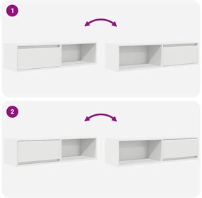 Móveis de TV 2 pcs 100x31x25,5 cm deriv. madeira branco