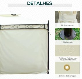 Tenda de Jardim com Estrutura em Aço e Teto Duplo - 4x3m
