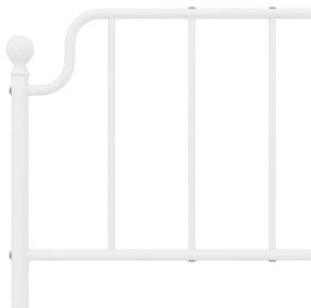 Estrutura de cama com cabeceira 150x200 cm metal branco