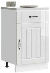 vidaXL Armário de cozinha baixo Lucca deriv. madeira branco brilhante