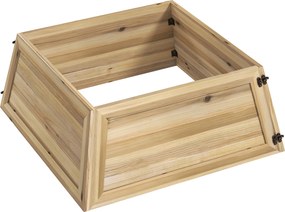 HOMCOM Saia para Árvore de Natal 65 x 65 cm Saia para Árvore em Madeira de Abeto Madeira natural | Aosom Portugal