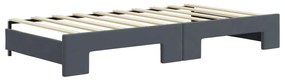 Sofá-cama c/ gavetão e gavetas 90x190 cm veludo cinzento-escuro