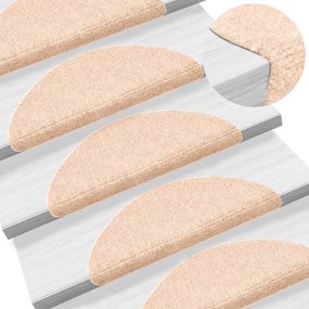 Tapetes de escada adesivos 20 pcs 56x17x3 cm creme