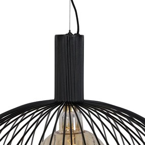 Candeeiro suspenso design preto 70cm - WIRE Dos Moderno