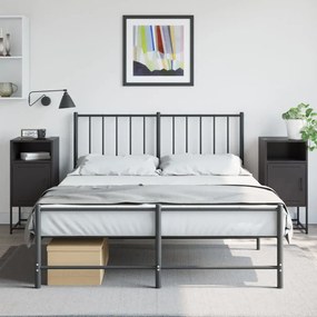 vidaXL Mesas de cabeceira 2 pcs 36x39x78 cm aço preto