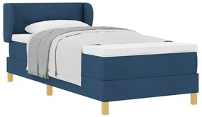 Cama Box com Colchão em Azul, 90x200 cm, Tecido