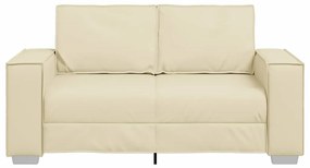 Sofá Loveseat vidaXL Creme 120 cm em Couro Sintético