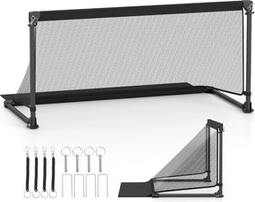 Baliza de futebol infantil 120 x 57 x 60 cm portátil com estrutura metálica dobrável, estacas para fixação no solo, montagem simples, para maiores de