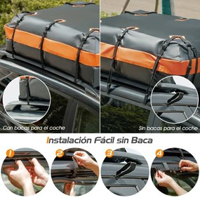 Mala de tejadilho Carro à prova de água 560 L Universal 132 x 100 x 43 cm Preto e laranja