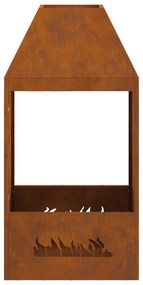Fogueira vidaXL 50x50x100 cm Aço Envelhecido