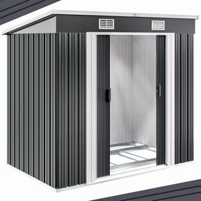 Abrigo Jardim para ferramentas em metal 196x122x182 cm antracite