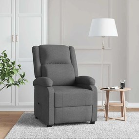 vidaXL Poltrona reclinável tecido cinzento-escuro